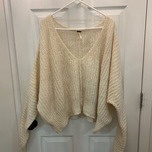 Cozy Cream Free People V-Neck Sweater